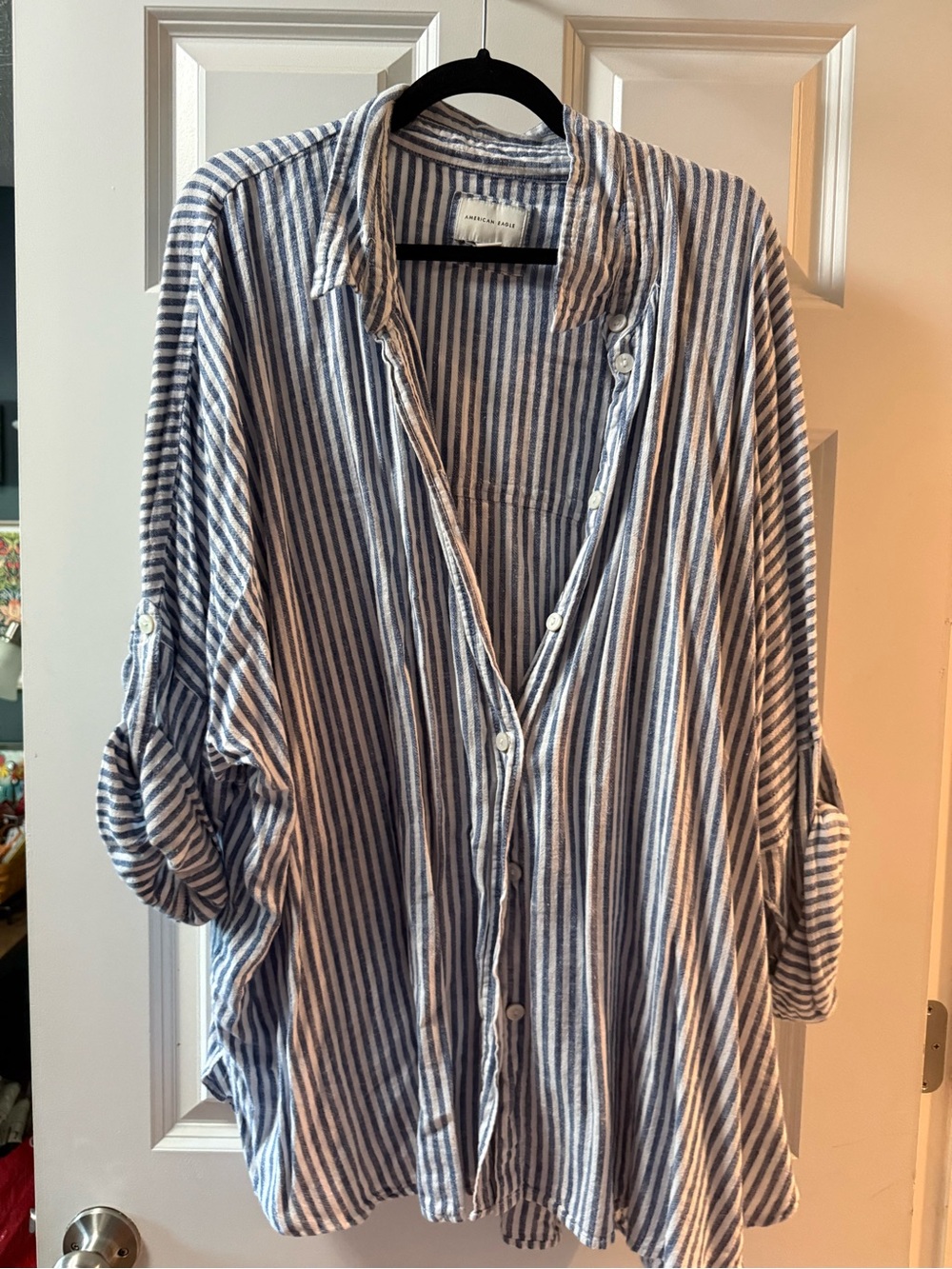 American Eagle Outfitters Blue and White Striped Men’s Jeans